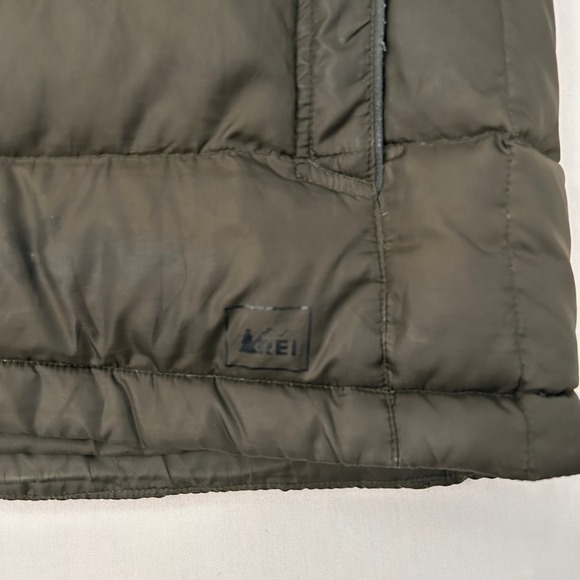 REI Goose Down Puffer‎ Vest Mens XL Olive Green Insulated Lightweight Outdoor - Picture 7 of 10